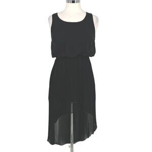 The Vintage Shop Pleated Skirt Sleeveless High Low Dress Black Size Small